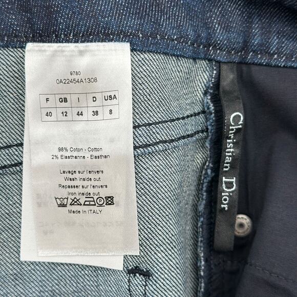 Dior Dark Grey Stretch Slim Fit Button Fly Ankle Zip Jeans Size 8 Made in Italy - Picture 6 of 9